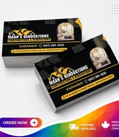 14pt AQ business cards with glossy coating, sharp print quality and professional finish