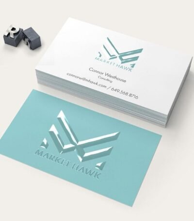 19pt soft touch business cards with spot UV gloss highlighting logo and premium finish