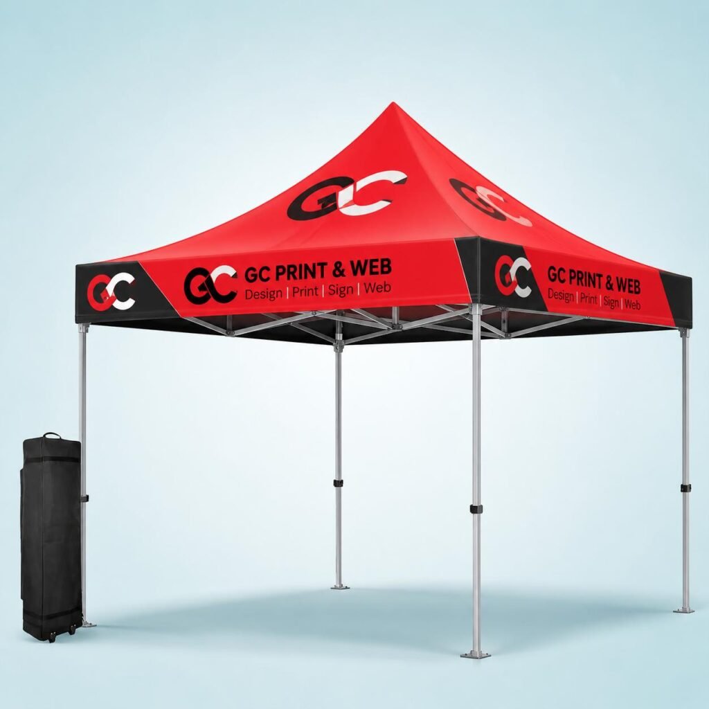 10x10 printed event tent with commercial 40mm frame full color canopy toronto gta canada
