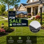 yard signs installed on lawn coroplast outdoor advertising canada