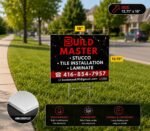 yard signs installed on lawn coroplast outdoor advertising canada