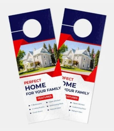 Custom matte door hangers printing in Toronto Ontario Canada