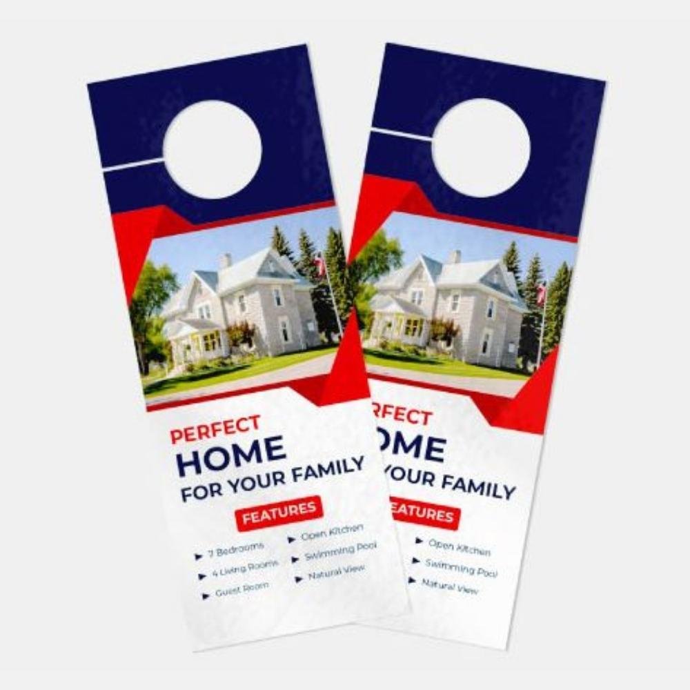 Custom matte door hangers printing in Toronto Ontario Canada